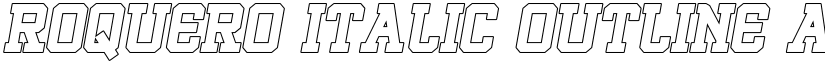 ROQUERO Italic Outline font