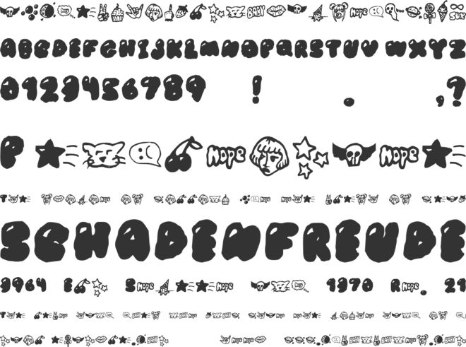 BUBBLEGUM BABY s font preview