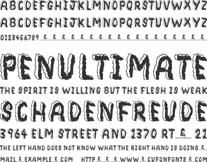 Bedrock font preview