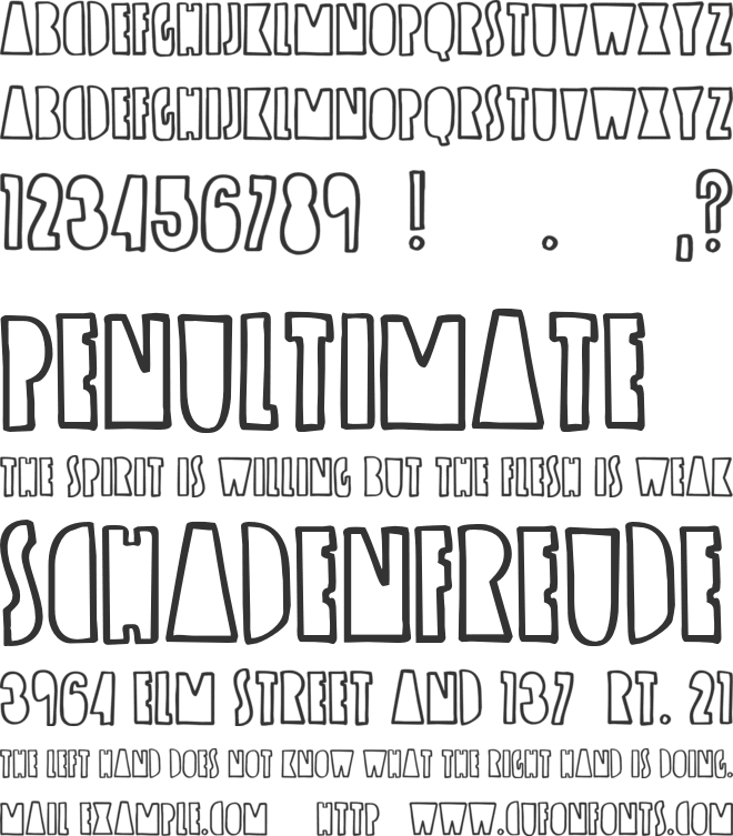 Up with the Birds font preview