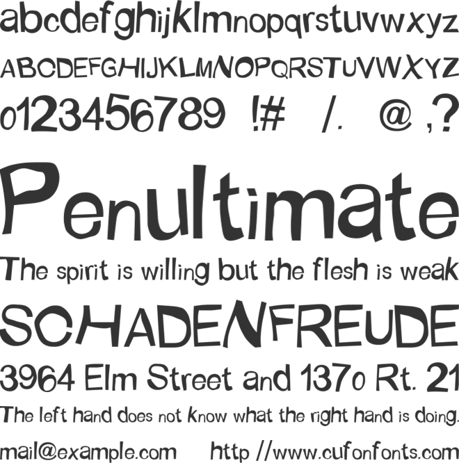 Bunaken Underwater font preview