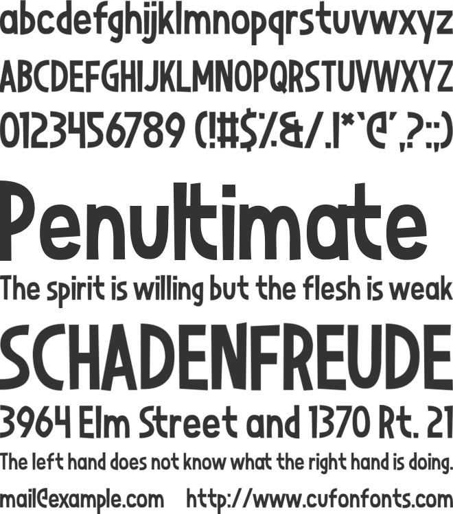 Niagaraphobia font preview