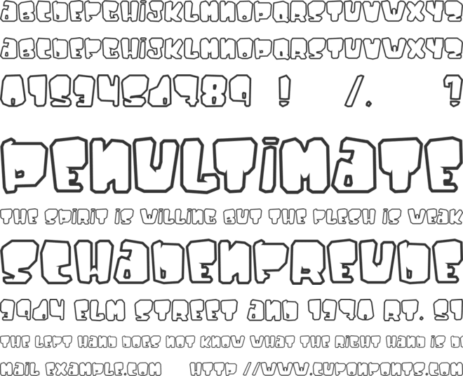 Ejaculator font preview