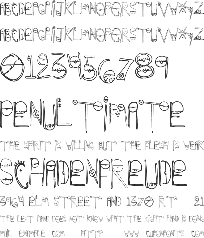 CrazyEyes font preview