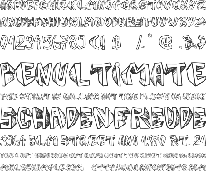 Barbera Twisted Blocks font preview