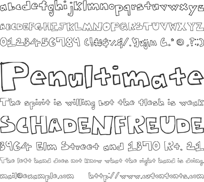 Yujin Bubbles font preview