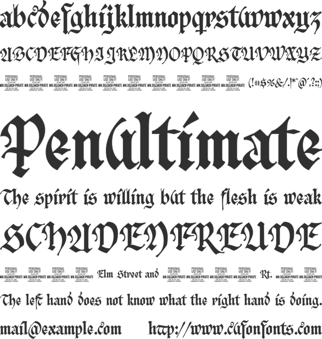 Jack Pirate Alt PERSONAL USE font preview