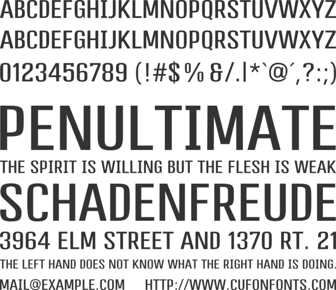 Profession font preview