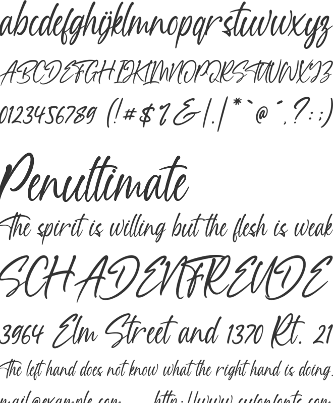 Thailand font preview