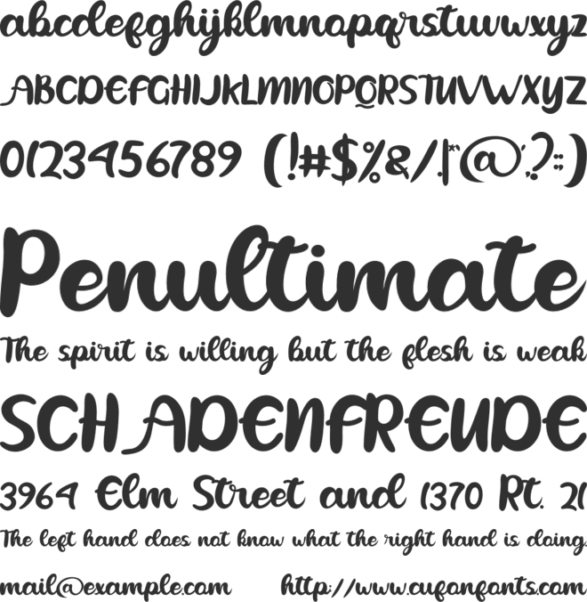 Heyline font preview