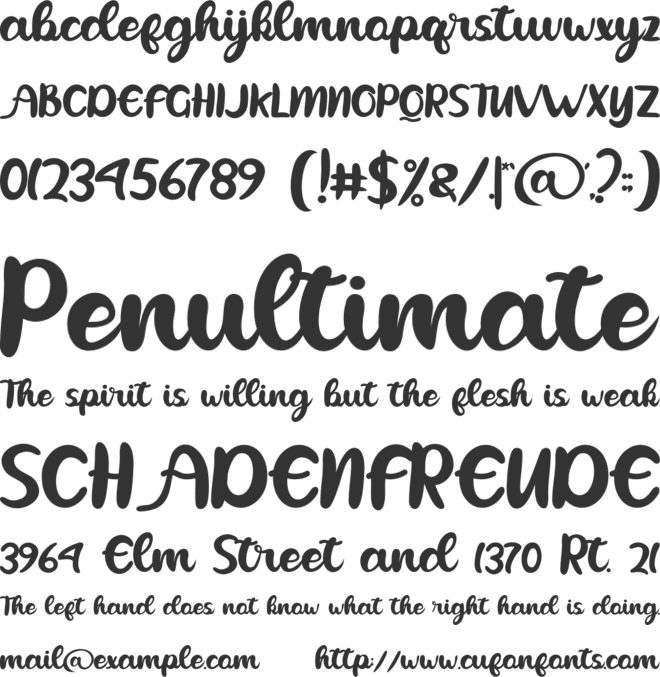 Heyline font preview