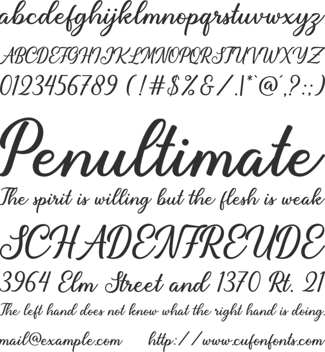 Birthland font preview
