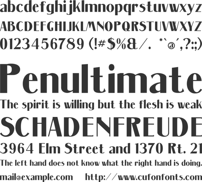 Massenet font preview