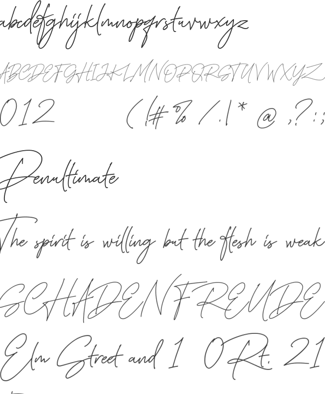 Fadeline Signature font preview