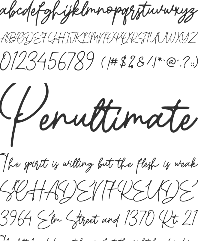 Gatheline Signature font preview