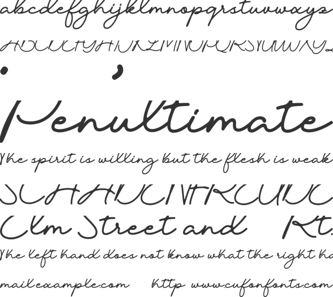 Candelia font preview