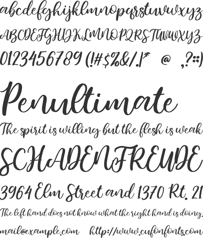 Bamella font preview