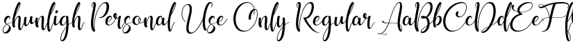 shunligh Personal Use Only Regular font