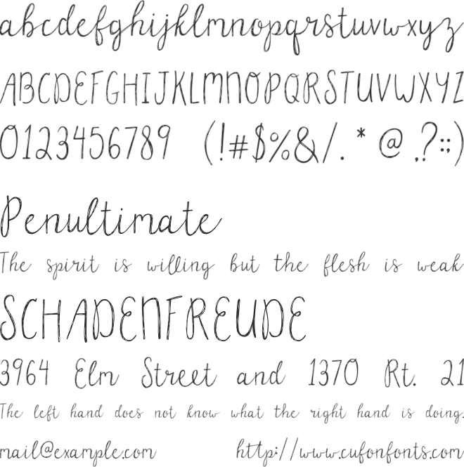Parsnips font preview