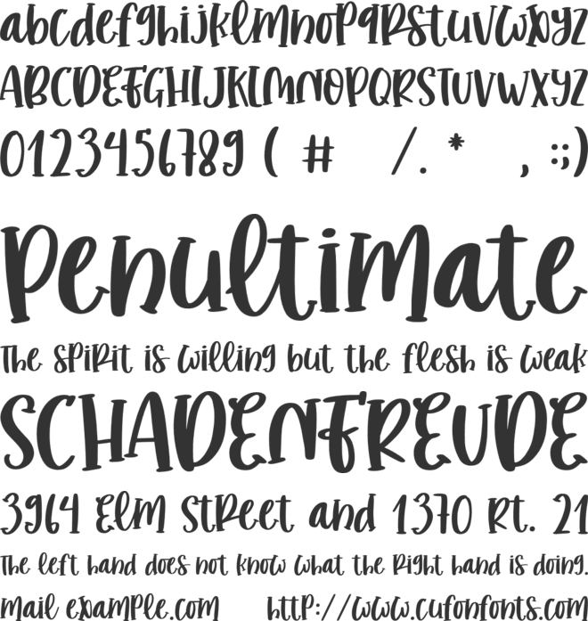 romantic stories font preview