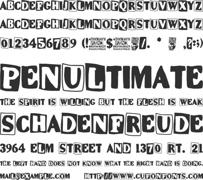 Adolfo's Punk Restuarant font preview