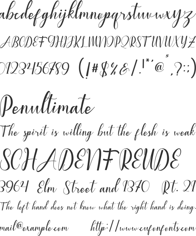 williana font preview