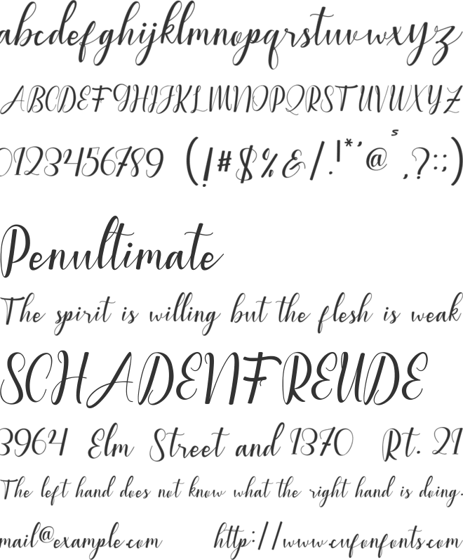 williana font preview