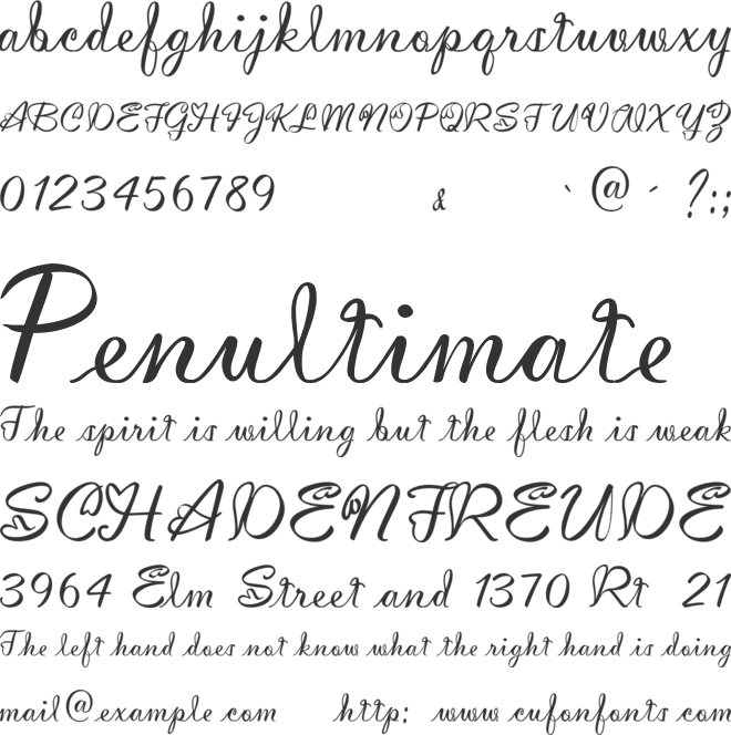 My Heart font preview