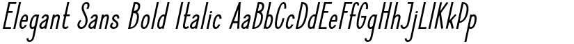 Elegant Sans Bold Italic font