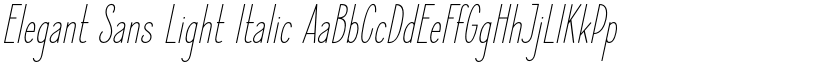Elegant Sans Light Italic font