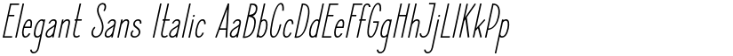 Elegant Sans Italic font