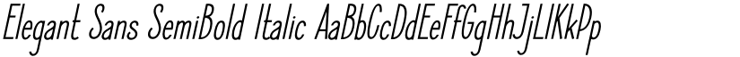 Elegant Sans SemiBold Italic font