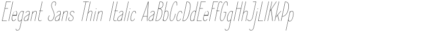 Elegant Sans Thin Italic font