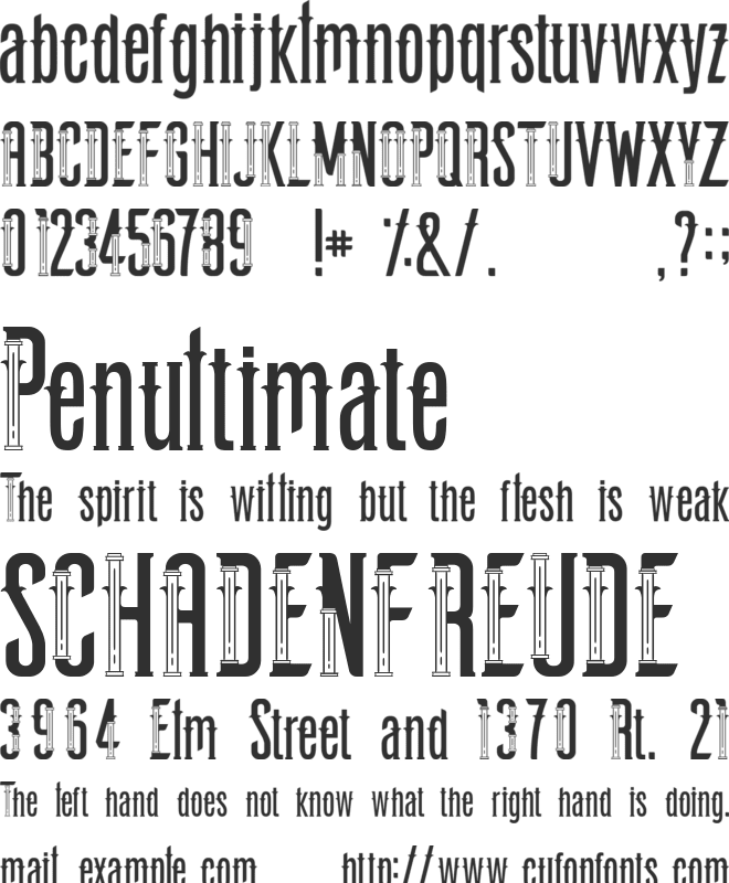Vastenburg Typeface font preview