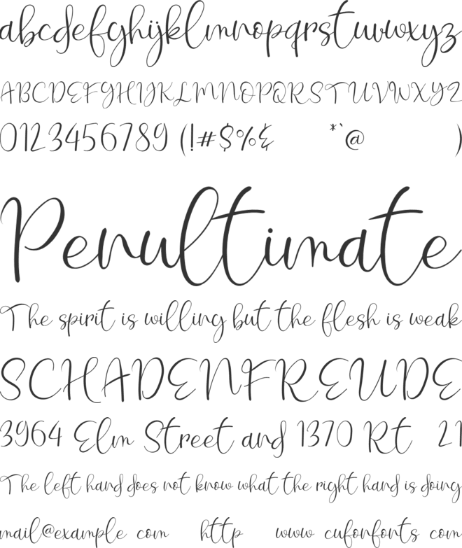 Mylea font preview