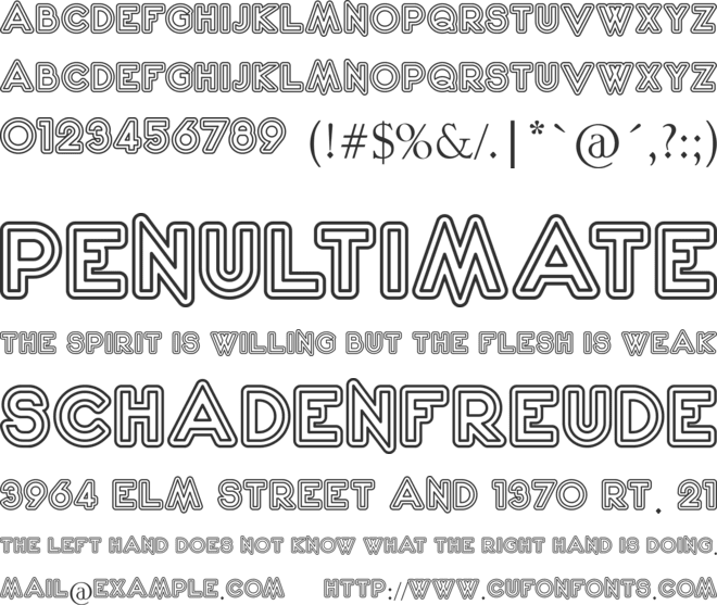 2020 Outline Kei font preview