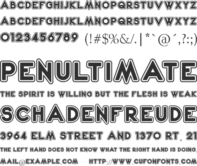 2020 Outline Fortune Kei font preview