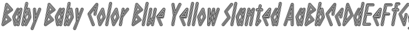 Baby Baby Color Blue Yellow Slanted font