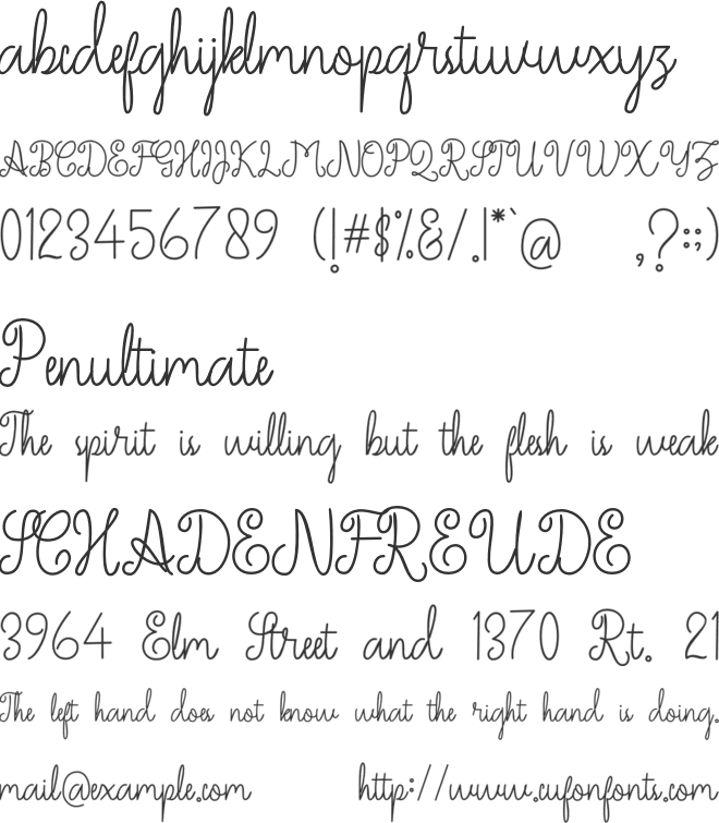 Jameelas font preview