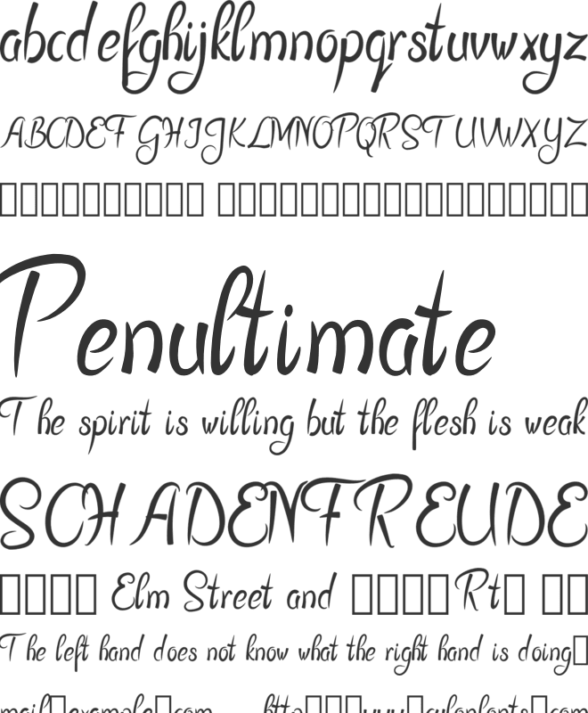 Sykenga font preview