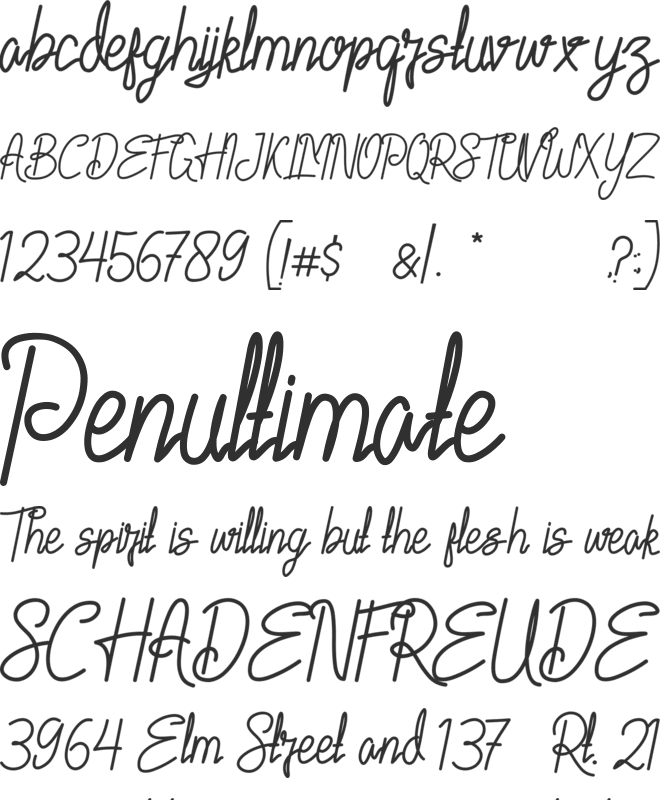 Heimeiry font preview