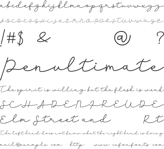 Herliana font preview