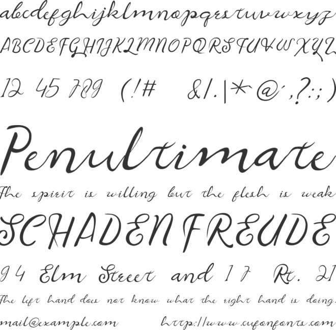 The Rain font preview