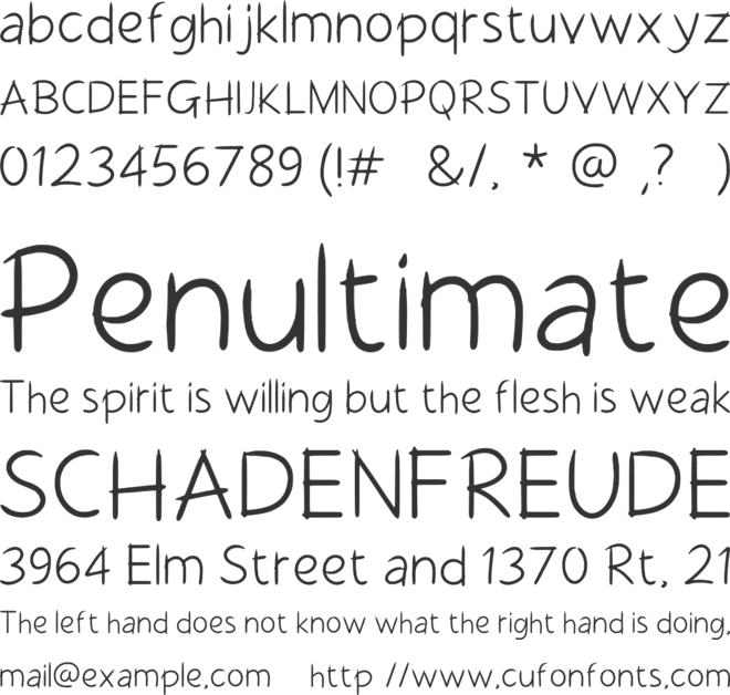 Bangpen font preview