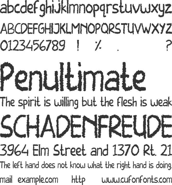 Kekeringan font preview