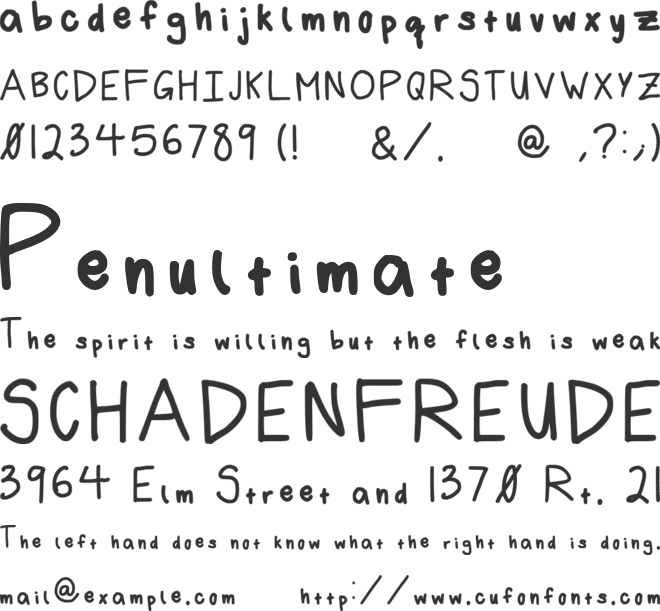 Marisa Handwriting font preview