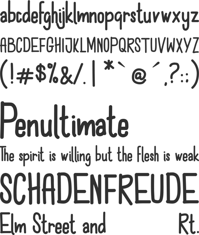 The font preview