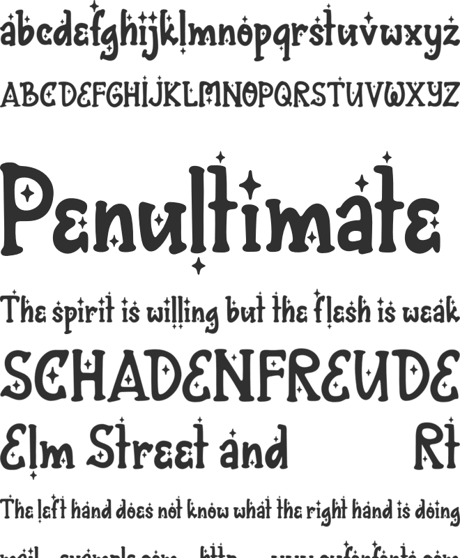 Fontarian Sparkling font preview
