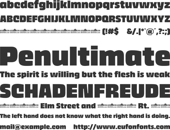 Thicker Trial font preview