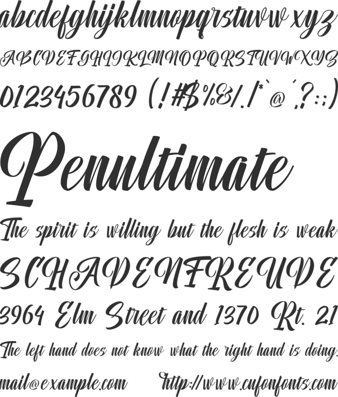 Unimate font preview